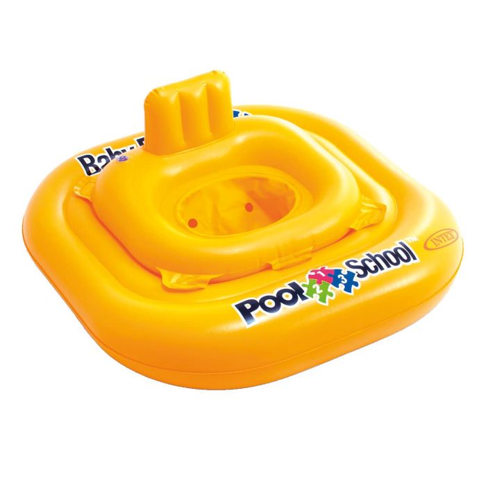 Intex 56587 Flotador Hinchable Cuadrado Amarillo para Bebé Step 1 con Asiento y Respaldo, 1-2 Años, 79x79x23 cm (Máx. 15 kg)
