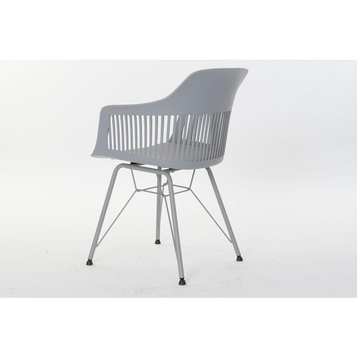 DKD Home Decor Silla Scandi Gris Claro de PP y Metal Acabado Mate Largo 53cm Alto 81cm Ancho 56cm Altura Asiento 44cm Desmontable 5