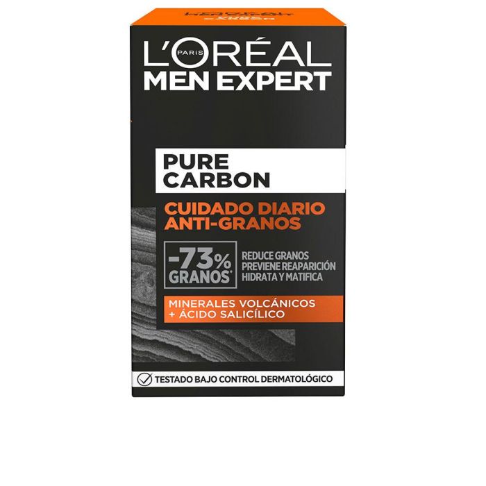 L'Oréal Paris Men Expert Pure Charcoal Cuidado Diario Antigranos Tratamiento Facial Hidratante para Hombre con Carbón Puro 50 ml 2