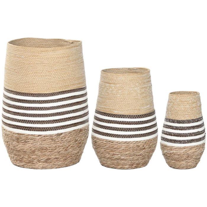 Macetero Urban DKD Home Decor Marron Bicolor 31 x 49 x 31 cm Set de 3 1 Macetero Urban DKD Home Decor Marron Bicolor 31 x 49 x 31 cm Set de 3 1