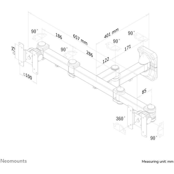 Soporte TV Neomounts FPMA-W960D 27" 12 kg 5