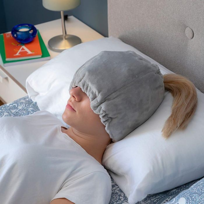 Innovagoods Gorro de Gel para Migrañas y Relajación, Gris, Talla Única con 4 Bolsas de Gel Extraíbles para Calentar o Enfriar 6