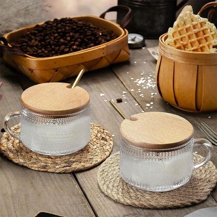 Azucarero de Vidrio con Tapa de Bambú - Inde (24 Unidades) 4 Azucarero de Vidrio con Tapa de Bambú - Inde (24 Unidades) 4