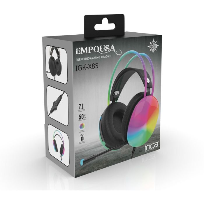 INCA Gaming Headset IGK-X8S 7.1, USB, RGB-LED black 5