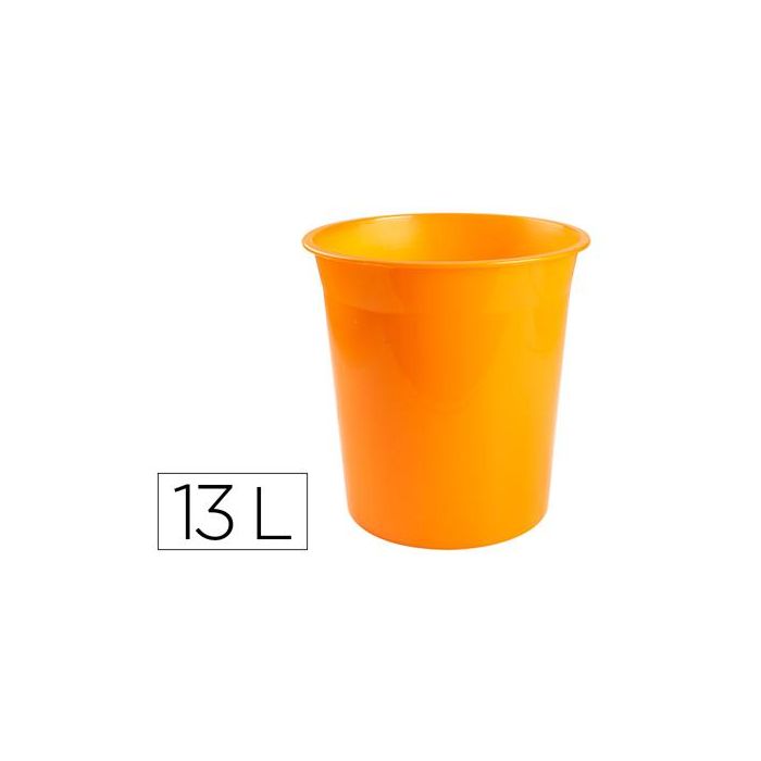 Papelera Plastico Q-Connect Naranja Translucido 13 Litros 275x285 mm