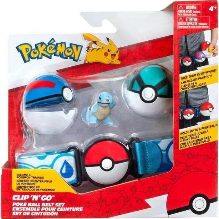 Cinturón - BANDAI - Pokémon Clip 'N' Go - 1 cinturón, 2 Poké Balls y 1 figura Squirtle 5 cm 3 Cinturón - BANDAI - Pokémon Clip 'N' Go - 1 cinturón, 2 Poké Balls y 1 figura Squirtle 5 cm 3