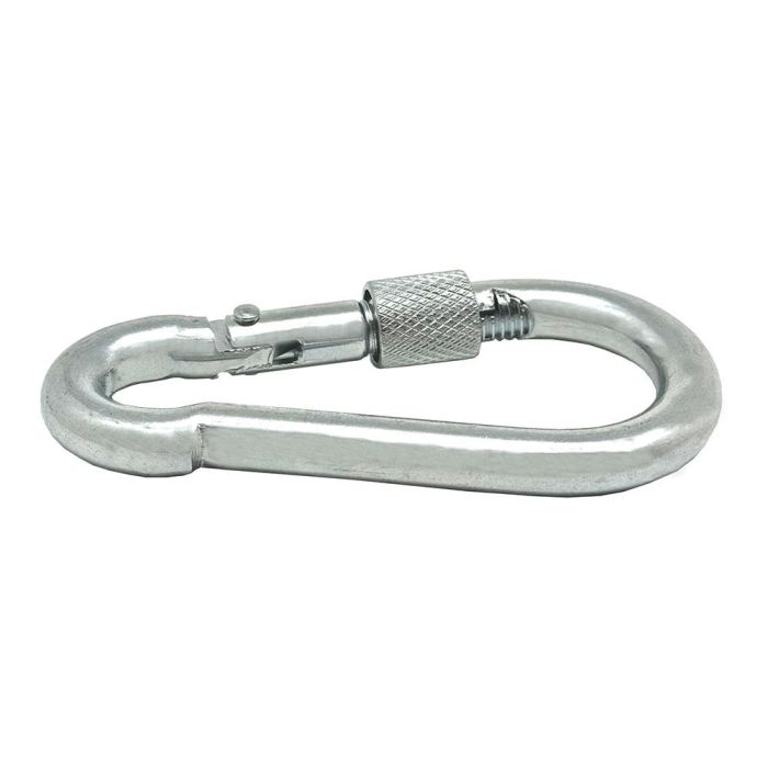 Edm Mosquetón bombero con seguro, msq02, acero galvanizado, 8 x 80 mm