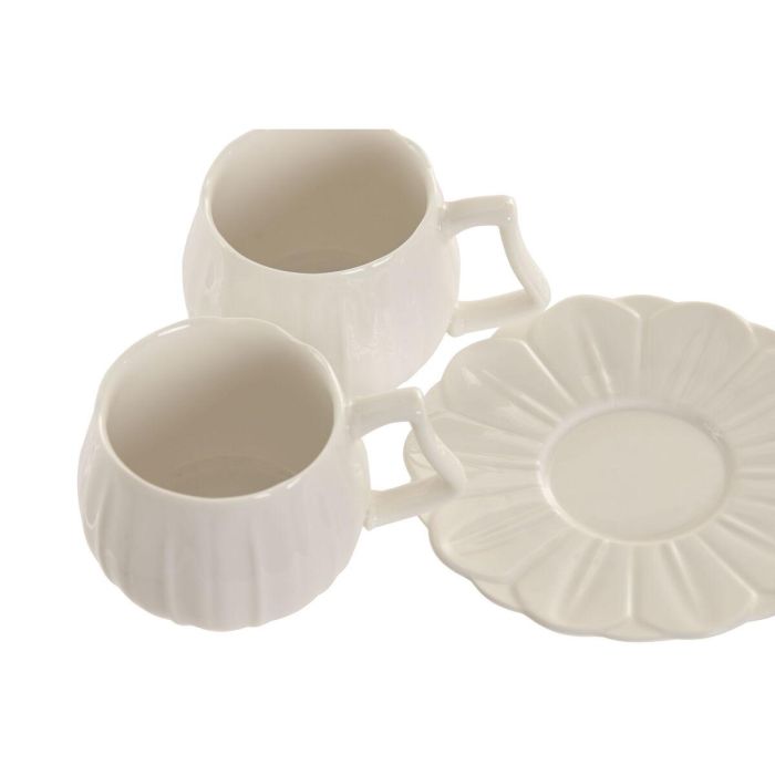DKD Home Decor Tazas de Café Básicas de Porcelana Blanca 120ml - Set de 6 (7.5 x 5.5 x 10 cm) 3