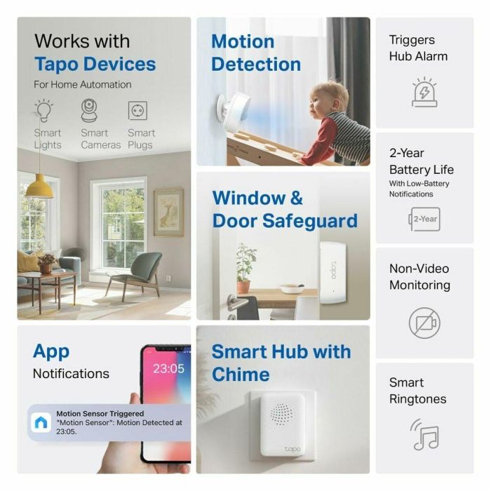 TP-Link Tapo T30 KIT Multisensor Smart Home Inalámbrico Wi-Fi para Detección de Movimiento, Batería 2 Años 7