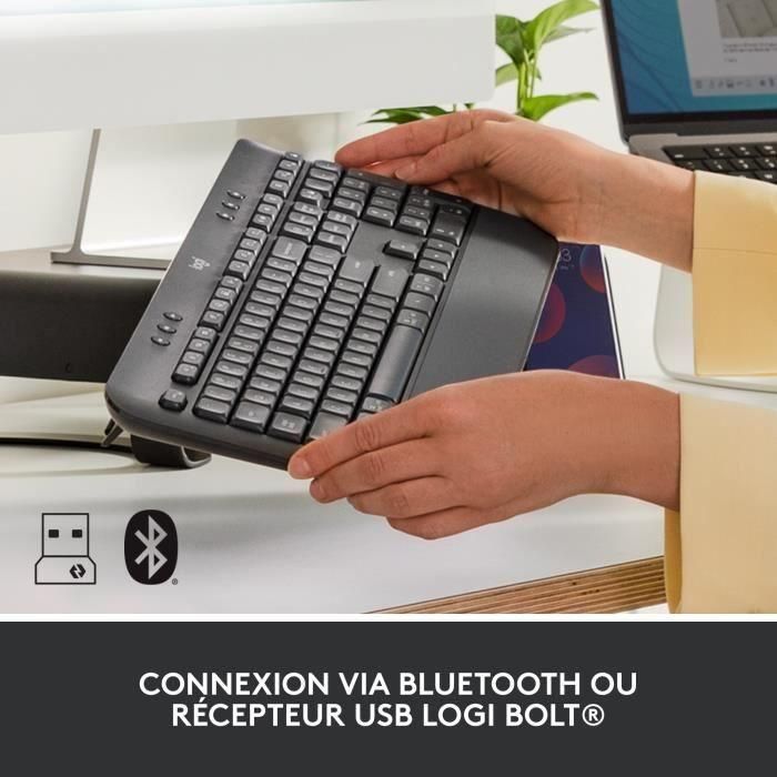 Logitech - Teclado inalámbrico - Ergonomico completo con - SEADSETS -SIGNATURA K650 - Graphite 3