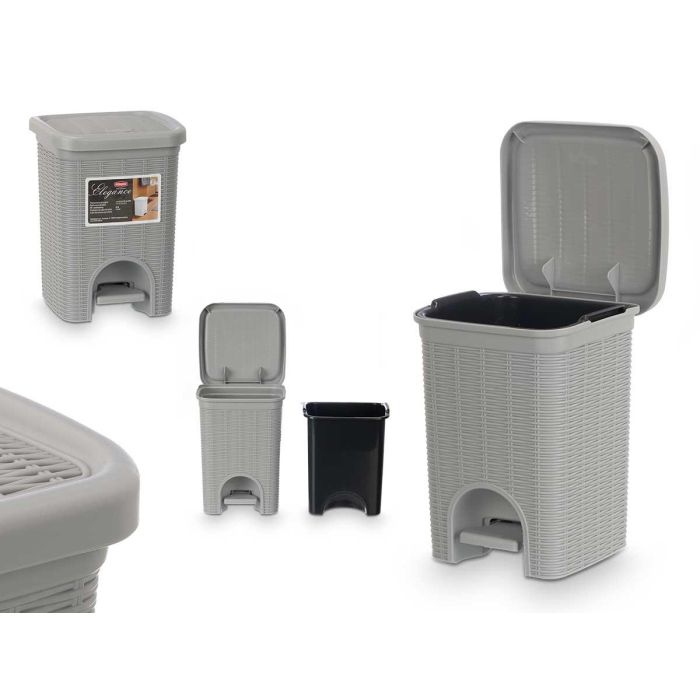 Papelera Elegance Peq 6L Gris Claro Stefanplast 20X27CM (6 Unidades) Papelera Elegance Peq 6L Gris Claro Stefanplast 20X27CM (6 Unidades)
