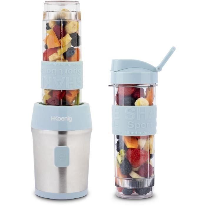 Mini batidora - SMOO16 - 300 W - 570 mL - Azul pastel - 2 botellas de agua incluidas Mini batidora - SMOO16 - 300 W - 570 mL - Azul pastel - 2 botellas de agua incluidas