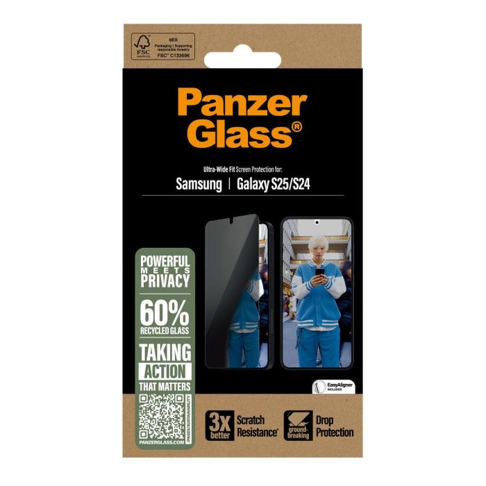 PanzerGlass Protector de Pantalla de Privacidad para Samsung Galaxy S25 | S24 - Protección contra Rayones y Golpes, Instalación Fácil 1
