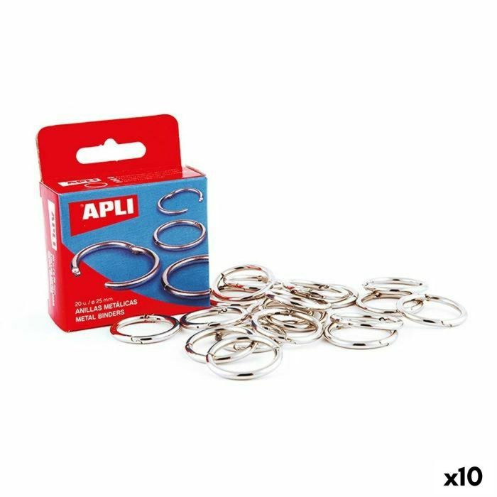 Anillas Apli Plateado Ø 32 mm Encuadernación (10 Unidades) 0 Anillas Apli Plateado Ø 32 mm Encuadernación (10 Unidades) 0