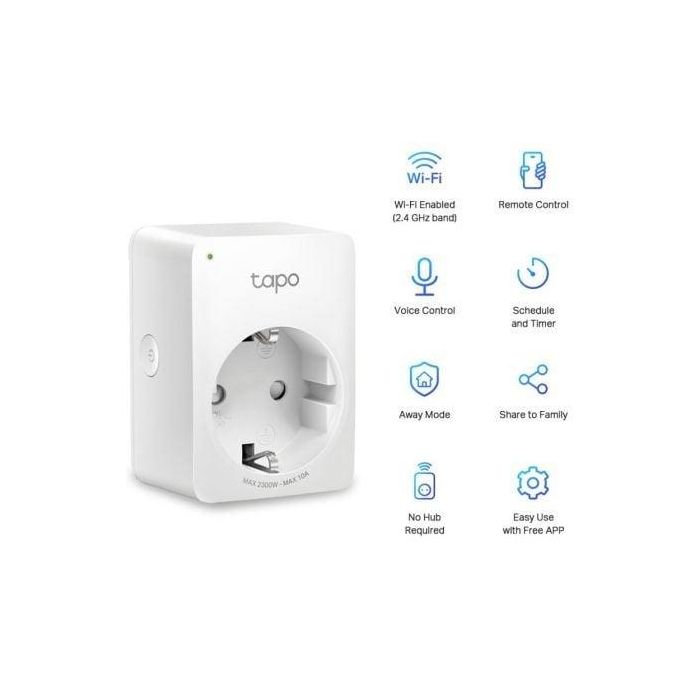 TP-Link Tapo P100 Enchufe WiFi Inteligente | Control Remoto, Voz Alexa Google Assistant, Programación, Temporizador, Modo Fuera de Casa, 2300W 10A 1 TP-Link Tapo P100 Enchufe WiFi Inteligente | Control Remoto, Voz Alexa Google Assistant, Programación, Temporizador, Modo Fuera de Casa, 2300W 10A 1