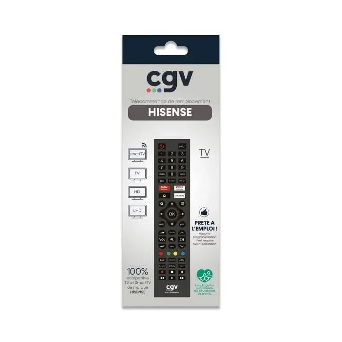 Hisense CGV3322103009702 Mando a distancia de repuesto para televisores Hisense - Sin programación - Listo para usar 1 Hisense CGV3322103009702 Mando a distancia de repuesto para televisores Hisense - Sin programación - Listo para usar 1