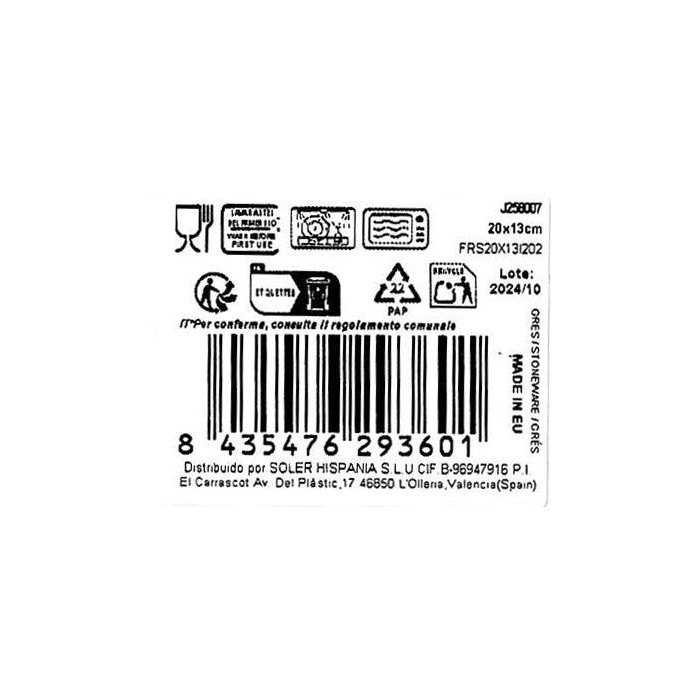 La Mediterranea Bandeja Rectangular Rosetta 20 cm x 13 cm (24 Unidades)