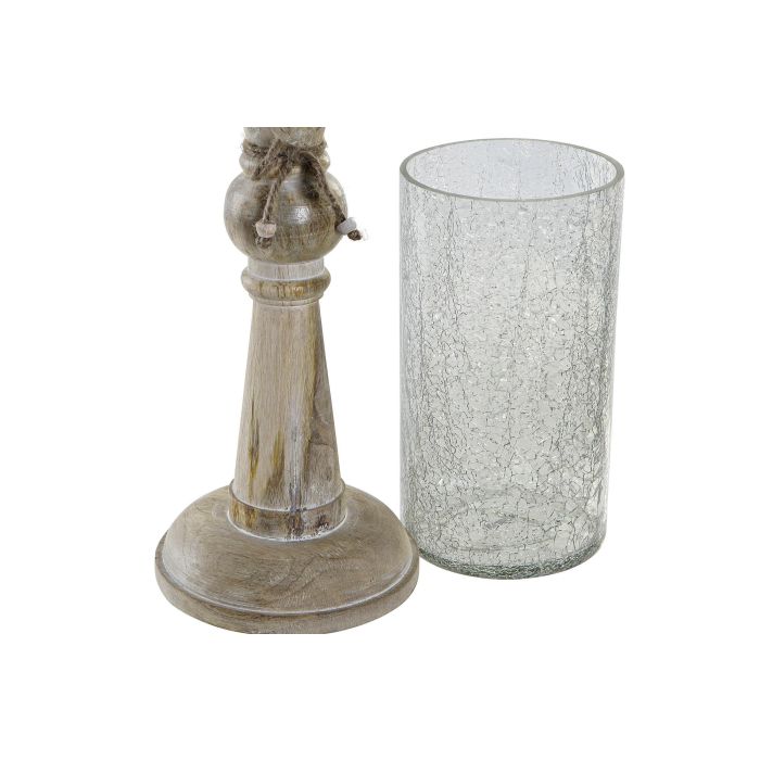 Portavela Romantico DKD Home Decor Natural Transparente 14 x 50 x 14 cm (2 Unidades) 1 Portavela Romantico DKD Home Decor Natural Transparente 14 x 50 x 14 cm (2 Unidades) 1