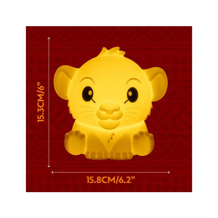 Disney Lámpara Squishy Glo Silicona Recargable Simba 15 cm Paladone 1