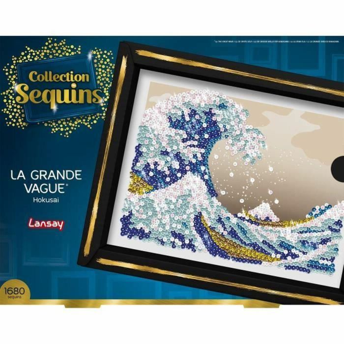 Kit de ocio creativo - LANSAY - Colección Lentejuelas - La Gran Ola - Hokusai - Edad 14 2