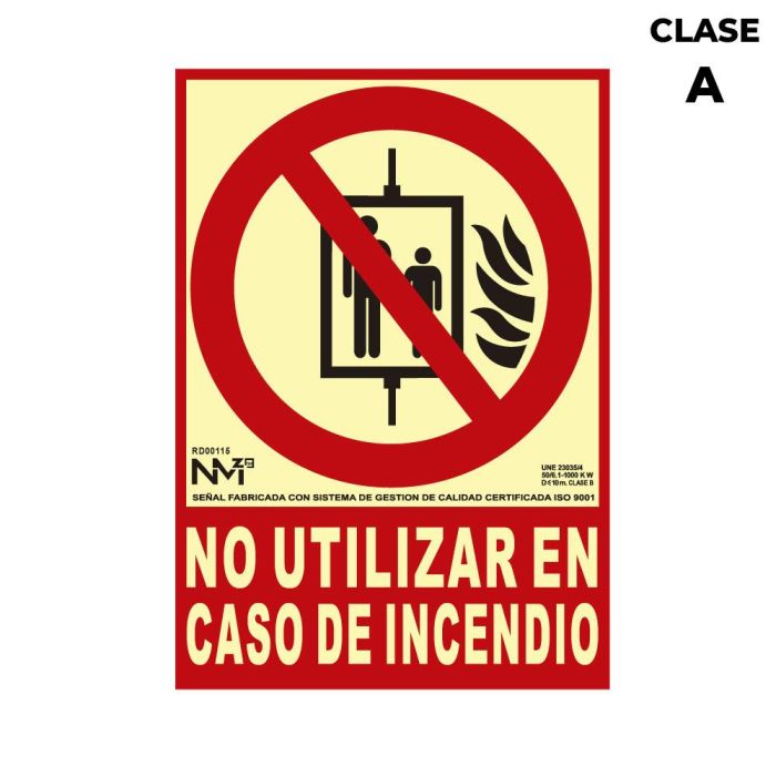 Normaluz Cartel de extinción "no utilizar en caso de incendio" clase A PVC 1mm 21x30cm 0 Normaluz Cartel de extinción "no utilizar en caso de incendio" clase A PVC 1mm 21x30cm 0