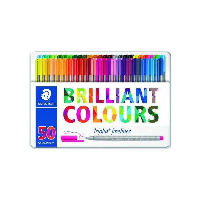 Rotulador Fibra Staedtler 334 Triplus Fineliner Box De 50