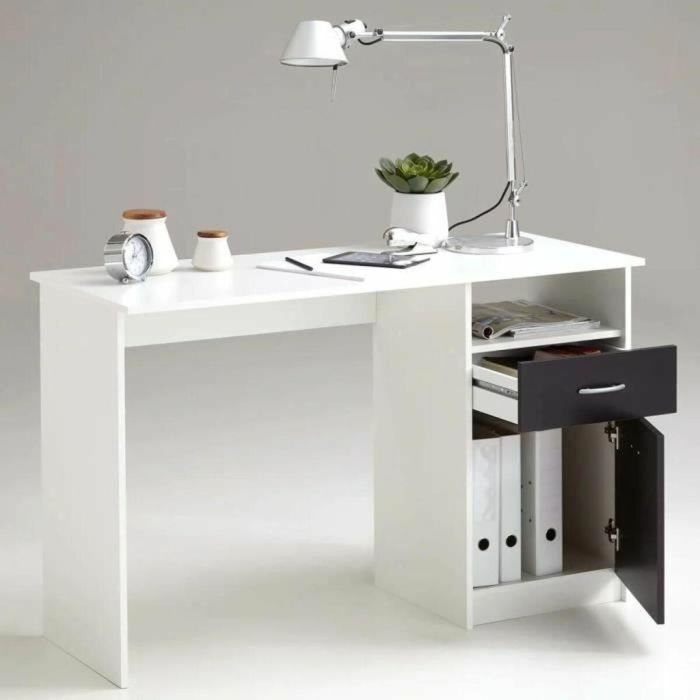 Escritorio FMD JACKSON  Blanco Negro 123 x 76,5 x 50 cm Madera 3