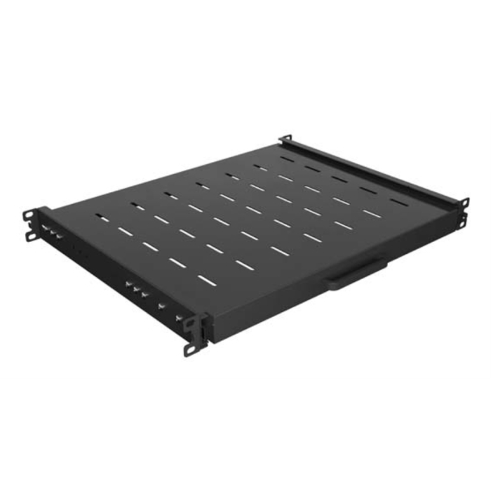 Lanberg AK-1020-B Estantería extraíble Rack 19" 1U para armarios de red y servidores, capacidad 35 kg