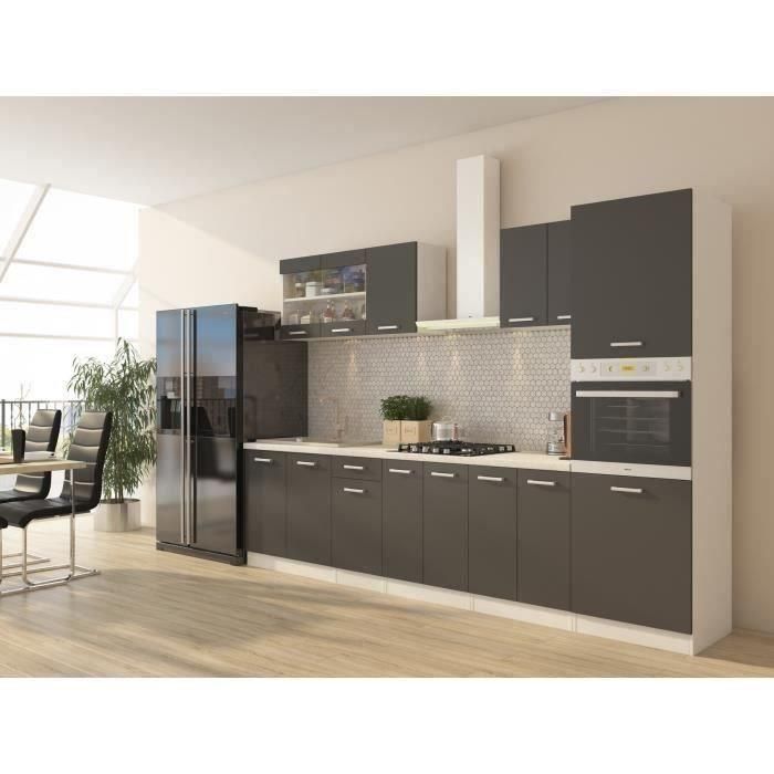 ULTRA Cocina completa con columna de horno y encimera incluida L 300 cm - Gris mate ULTRA Cocina completa con columna de horno y encimera incluida L 300 cm - Gris mate