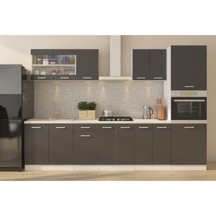 ULTRA Cocina completa con columna de horno y encimera incluida L 300 cm - Gris mate 1 ULTRA Cocina completa con columna de horno y encimera incluida L 300 cm - Gris mate 1
