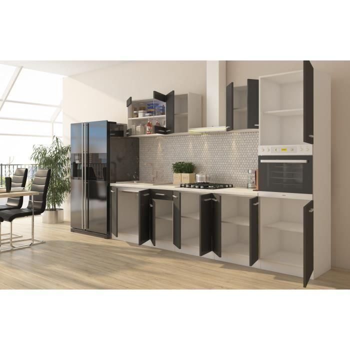 ULTRA Cocina completa con columna de horno y encimera incluida L 300 cm - Gris mate 2 ULTRA Cocina completa con columna de horno y encimera incluida L 300 cm - Gris mate 2