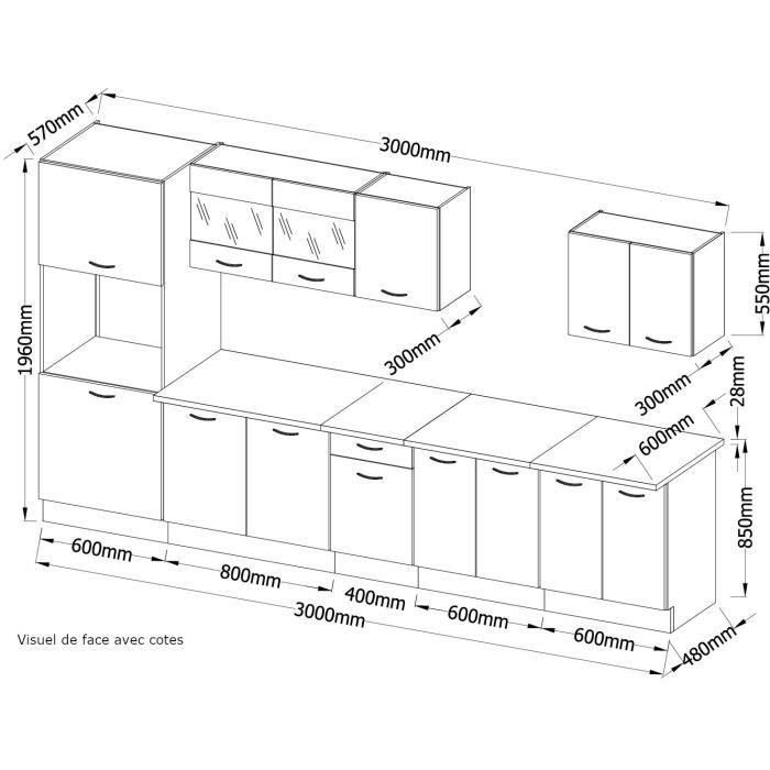 ULTRA Cocina completa con columna de horno y encimera incluida L 300 cm - Gris mate 4 ULTRA Cocina completa con columna de horno y encimera incluida L 300 cm - Gris mate 4