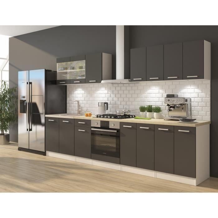 Cocina completa ULTRA con horno y encimera incluida L 300 cm - Matt Gray Cocina completa ULTRA con horno y encimera incluida L 300 cm - Matt Gray