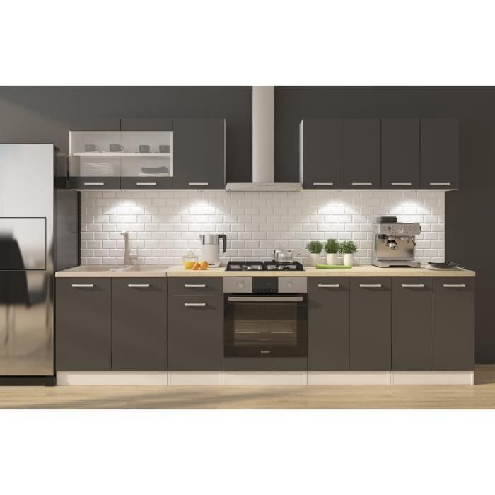 Cocina completa ULTRA con horno y encimera incluida L 300 cm - Matt Gray 1 Cocina completa ULTRA con horno y encimera incluida L 300 cm - Matt Gray 1