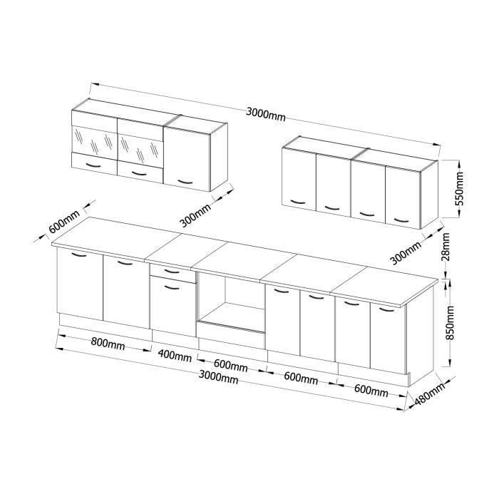 Cocina completa ULTRA con horno y encimera incluida L 300 cm - Matt Gray 4 Cocina completa ULTRA con horno y encimera incluida L 300 cm - Matt Gray 4