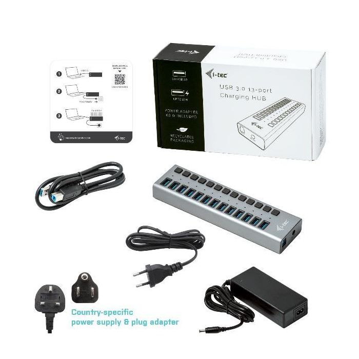 Hub USB i-Tec U3CHARGEHUB13 60W 1