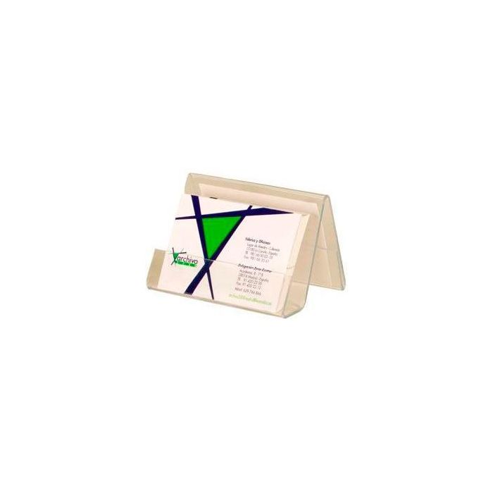 Archivo 2000 Portatarjetas de Sobremesa Premium Horizontal, 2 Compartimentos, 3 mm de Espesor, 60x90x60 mm