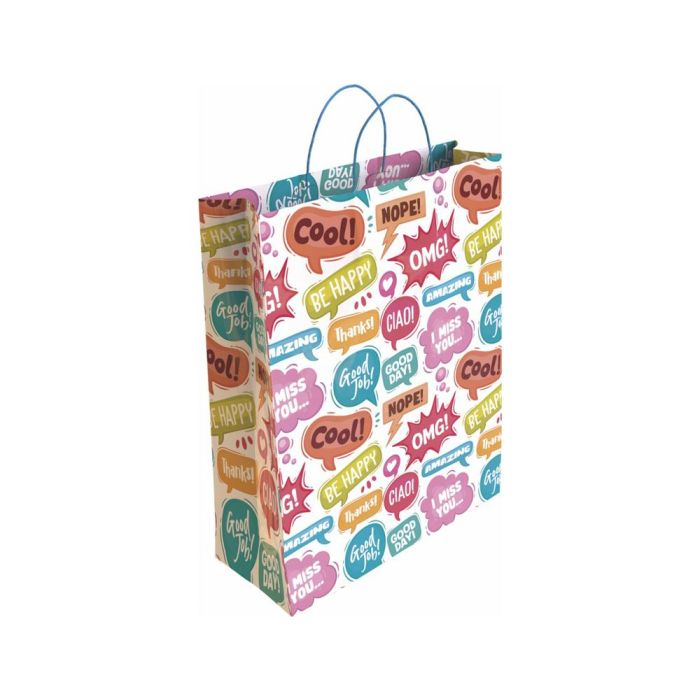 Bolsa Para Regalo Basika Papel Estucado 160 gr Todo Año Con Asa Retorcida Tamaño S 24+10x32 cm 24 unidades 1