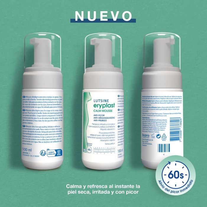 Lutsine E45 ERYPLAST CALM Mousse Anti-Picor Piel Seca y Irritada 100 ml 7