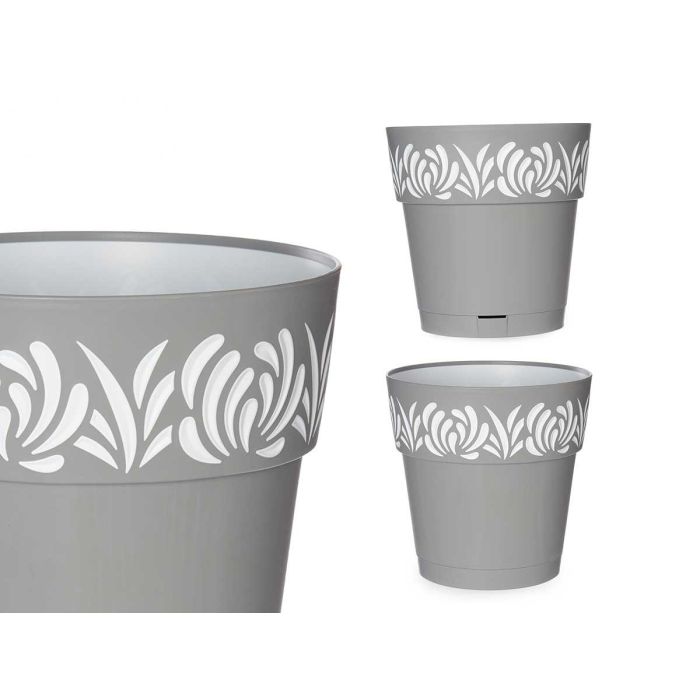 Maceta Gaia Gris 25 cm, plástico con reserva de agua - Stefanplast (6 Unidades) Maceta Gaia Gris 25 cm, plástico con reserva de agua - Stefanplast (6 Unidades)