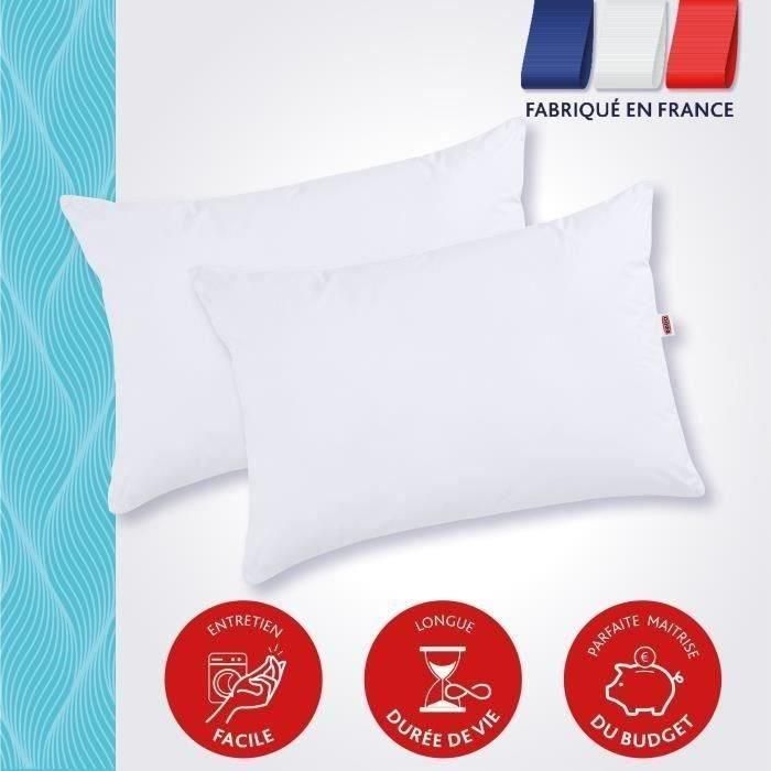 Juego de 2 almohadas Trendy 50x70 cm - 100% Poliéster - DODO Juego de 2 almohadas Trendy 50x70 cm - 100% Poliéster - DODO