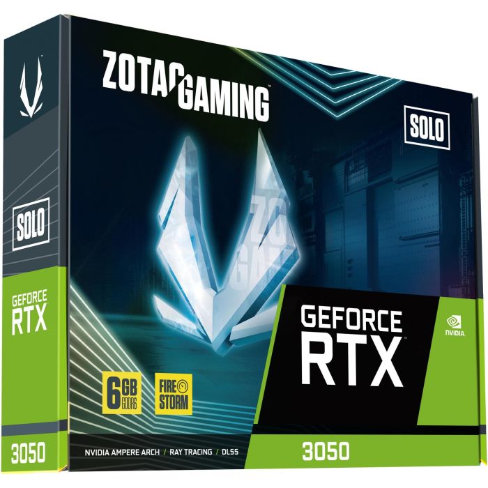Zotac RTX 3050 Gaming Solo 6GB GDDR6 1 Ventilador GeForce NVIDIA PCI Express x8 4.0 para PC Gaming 6