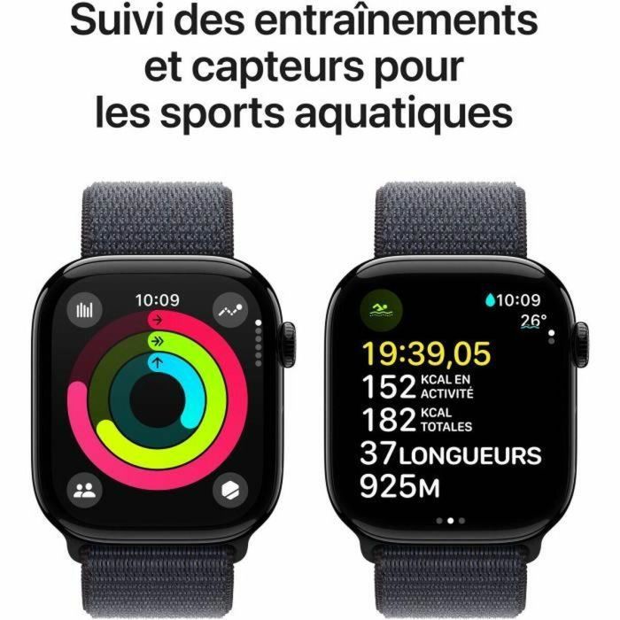 Apple Watch Series 10 GPS - 46 mm - Caja de aluminio en negro azabache - Correa deportiva Ink 3