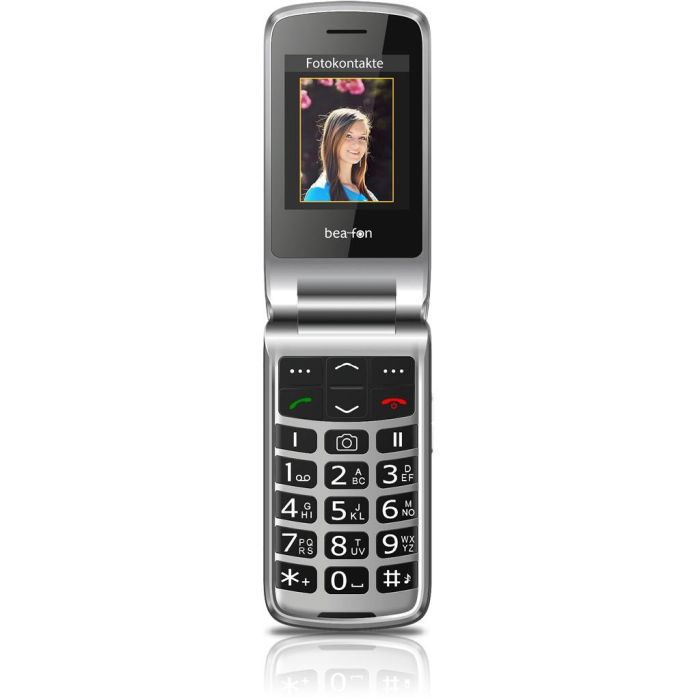 Bea-Fon SL645plus Teléfono Móvil con Tapa 4G LTE Negro/Plata, Pantalla 2.8", Cámara 3 MP, IP54