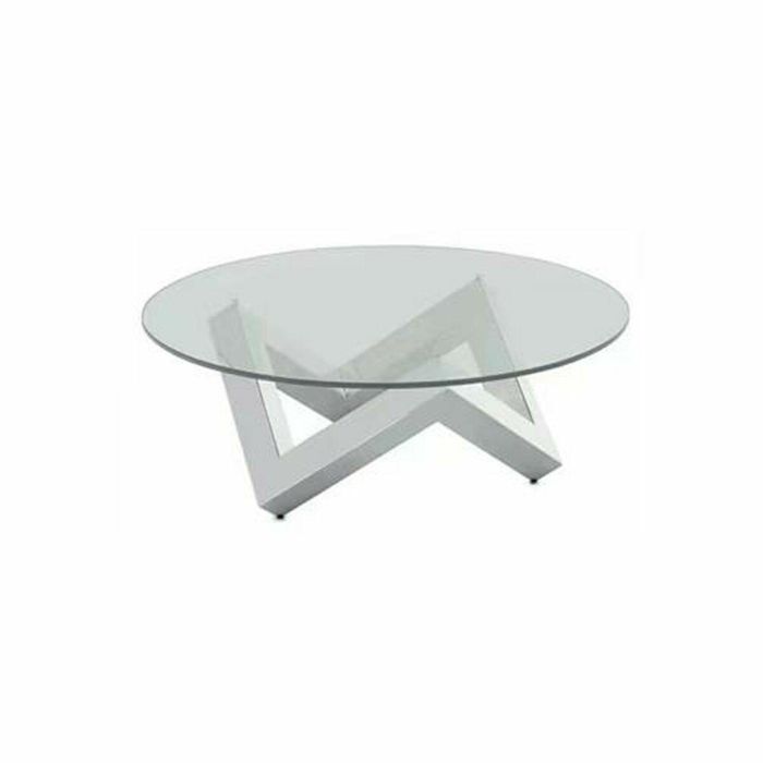 Mesa Centro Chic DKD Home Decor Plateado Transparente 90 x 45 x 90 cm