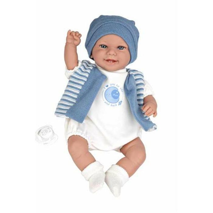 Muñeca elegance 35 cm babyto azul c/mecanismo risa try me 1