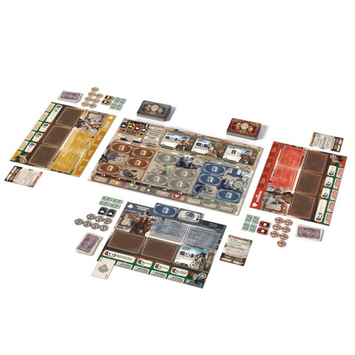 Unexpected Games UG03ES 3000 Granujas Juego de mesa de faroleo ambientado en el Salvaje Oeste con construcción de motores para 2-4 jugadores +12 años 1