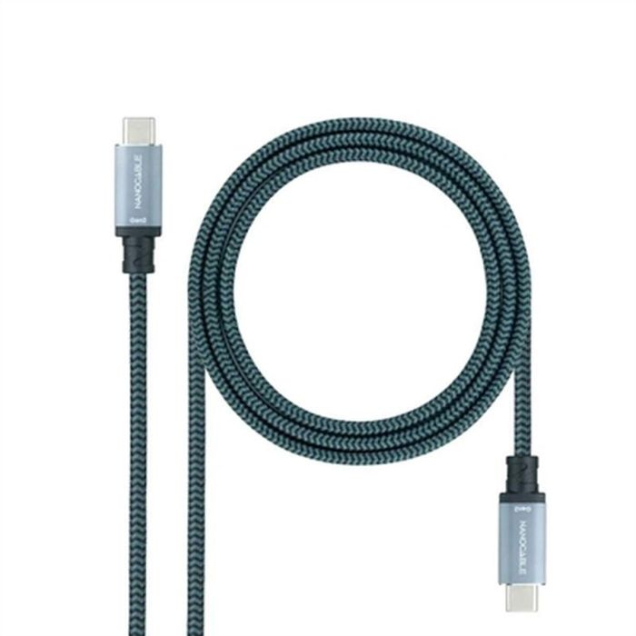 Cable USB-C 3.1 NANOCABLE 10.01.4102-COMB Negro 2 m