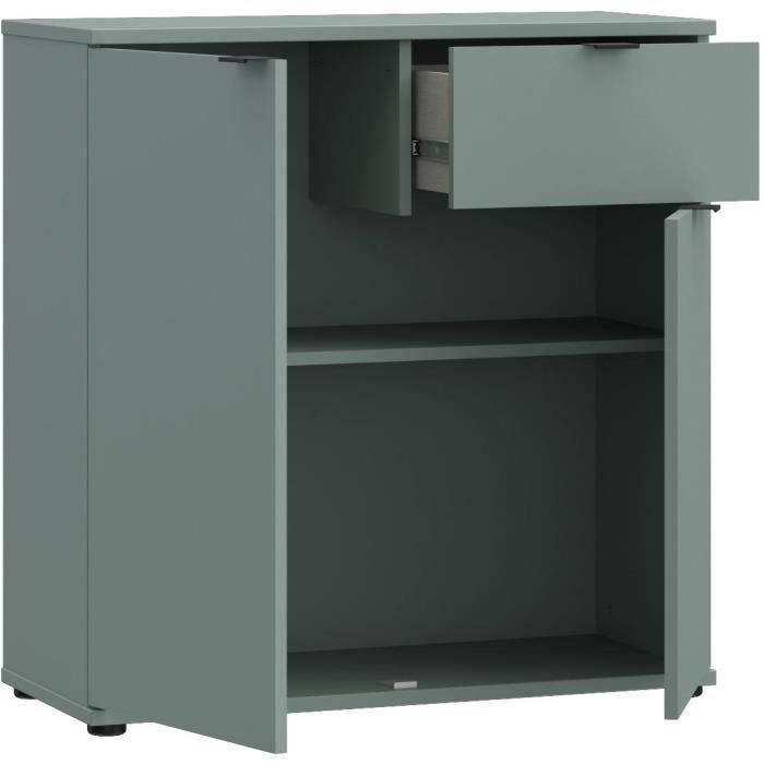 Mueble de almacenaje pequeño GANYMEDE GNMK222LU59 - Aparador 2 puertas, 1 cajón - Salvia - 80,1 x 34,1 x 82,3 cm 4 Mueble de almacenaje pequeño GANYMEDE GNMK222LU59 - Aparador 2 puertas, 1 cajón - Salvia - 80,1 x 34,1 x 82,3 cm 4