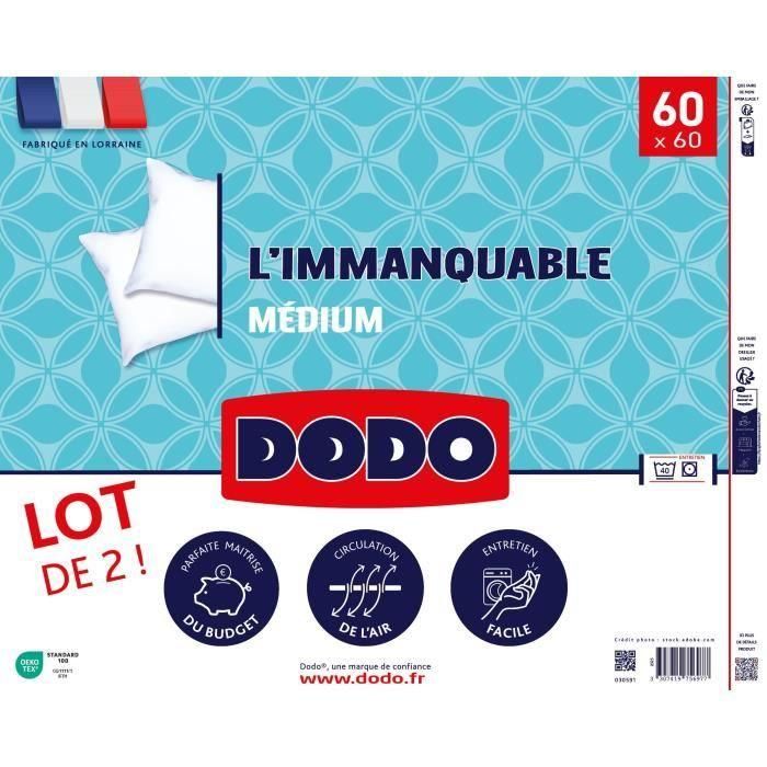 DODO - Juego de 2 almohadas - EL IMPERDIBLE - 60 x 60 cm - Blanco